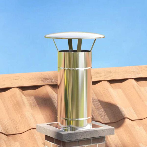 vidaXL Regenabdeckung Schornstein Silber 35 x 35 x 20 cm Edelstahl