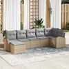 vidaXL Garten-Sofa-Set mit Kissen 7 pcs Beige Poly Rattan