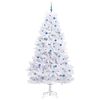 vidaXL K&uuml;nstlicher klappbarer Weihnachtsbaum Wei&szlig; 240 cm PVC und Stahl