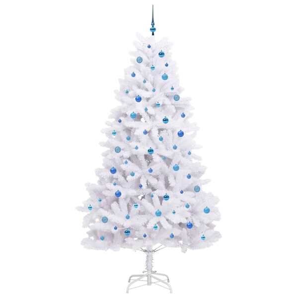 vidaXL K&uuml;nstlicher klappbarer Weihnachtsbaum Wei&szlig; 240 cm PVC und Stahl