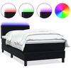 vidaXL Boxspringbett mit Matratze & LED Schwarz 100x220 cm Samt