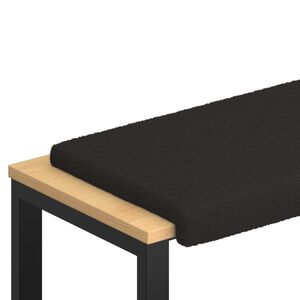 vidaXL Bankkissen Sherpa-Stoff Schwarz Tiefe 35 cm