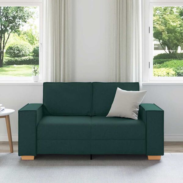 vidaXL 2-Sitzer Sofa Dunkelgr&uuml;n 160x78x84 cm Stoff