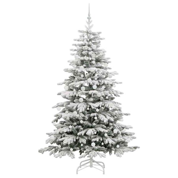 vidaXL K&uuml;nstlicher klappbarer Weihnachtsbaum Wei&szlig; 210 cm PE und PVC