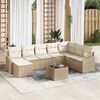 vidaXL Sofa Set mit Kissen 9 pcs Beige Poly-Rattan