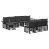 vidaXL Outdoor-Sofagarnitur 9 stk. Schwarz und Dunkelgrau Polyester