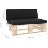 vidaXL Outdoor-Mittelsofa Paletten Impr&auml;gniertes Kiefernholz