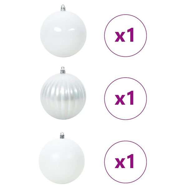 vidaXL Weihnachtsbaumkugel Set XXL 3 pcs Wei&szlig; Kunststoff