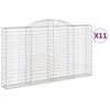vidaXL Gabionen mit Hochbogen 11 Stk 300x30x160/180cm Verzinktes Eisen