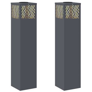 vidaXL Solar LED Weg Licht 2 stk. Warmes Wei&szlig; 18 x 18 x 80 cm