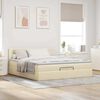 vidaXL Ottoman-Bett mit Matratze Creme 180x200 cm Stoff