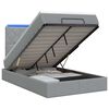 vidaXL Ottoman-Bett mit Matratze und LED Hellgrau 120 x 200 cm Stoff