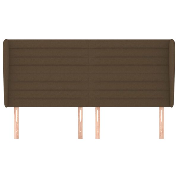 vidaXL Kopfteil mit Ohren Dunkelbraun 203x23x118/128 cm Stoff