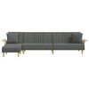 vidaXL Schlafsofa in L-Form Dunkelgrau 279x140x70 cm Stoff
