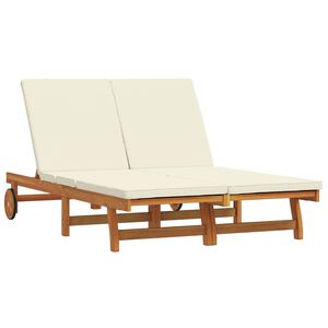 vidaXL Sonnenliege 2-Person Braun 63 x 199 x 85 cm Massivholz Akazie