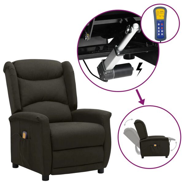 vidaXL Massagesessel mit Aufstehhilfe Taupe Stoff