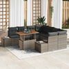 vidaXL Garten-Sofa-Set mit Speicher 9 pcs Grau Poly Rattan