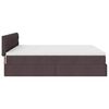 vidaXL Ottoman-Bett mit Matratzen & LEDs Dunkelbraun 200x200 cm Stoff
