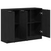 vidaXL Sideboard Schwarz Eichen-Optik 90,5 x 30 x 70 cm Holzwerkstoff