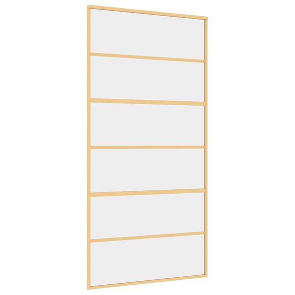 vidaXL Schiebet&uuml;r Golden 102,5x205 cm ESG-Klarglas und Aluminium