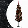vidaXL K&uuml;nstlicher schmaler Weihnachtsbaum mit Weihnachtskugel 150 cm