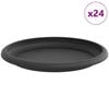 vidaXL Runde Blumenplatte 24 Stk. Schwarz &Oslash; 17,5 x 2 cm Kunststoff
