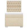 vidaXL Boxspringbett mit Matratze Creme 80x200 cm Stoff