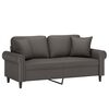 vidaXL 2-Sitzer-Sofa mit Kissen Grau 140 cm Kunstleder