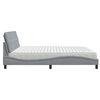 vidaXL Bett mit Matratze Hellgrau 200x200 cm Stoff