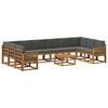 vidaXL Outdoor-Sofagarnitur mit Kissen 11 pcs Natur und Anthrazit