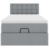 vidaXL Ottomane Bett mit Matratze & LEDs Hellgrau 90x200 cm Stoff
