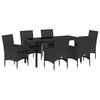 vidaXL Garten Essgruppe 7 stk. Schwarz Poly-Rattan