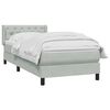 vidaXL Boxspringbett mit Matratze Hellgrau 80x220 cm Samt