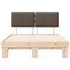 vidaXL Bettgestell mit gepolstertem Kopfteil Taupe 135 x 190 cm