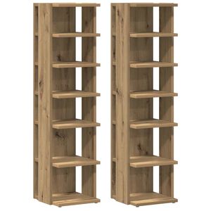 vidaXL Schuhschr&auml;nke 2 Stk. Artisan-Eiche 28x27x102 cm Holzwerkstoff