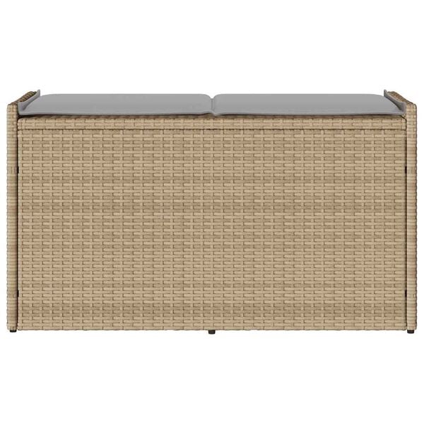 vidaXL Outdoor-Sitzbank mit Stauraum und Kissen Beige 100 cm