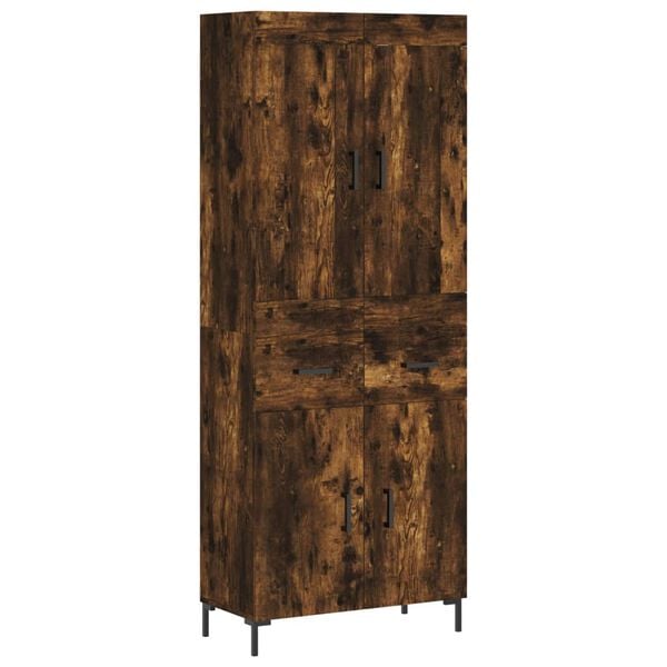 vidaXL Highboard Räuchereiche 69,5x34x180 cm Holzwerkstoff