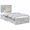 vidaXL Bettrahmen mit Schubladen Beton Grau 70 x 190 cm Holzwerkstoff