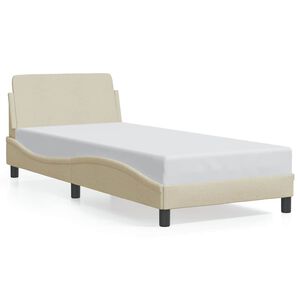vidaXL Bettgestell mit Kopfteil "Dover" Creme 80x200 cm Stoff