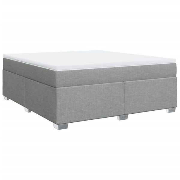 vidaXL Boxspringbett mit Matratze Hellgrau 180x200 cm Stoff
