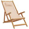 vidaXL Strandst&uuml;hle 2 Stk. Klappbar Beige Stoff und Massivholz