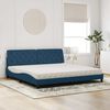 vidaXL Bett mit Matratze Blau 200x200 cm Samt