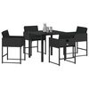 vidaXL Garten Essgruppe 5 pcs Schwarz Poly-Rattan