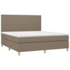 vidaXL Boxspringbett mit Matratze Taupe 160x200 cm Stoff