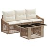 vidaXL Gartensofa-set 4 stk. Beige und Cremewei&szlig; Poly-Rattan