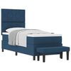 vidaXL Boxspringbett mit Matratze mit Kopfteil Blau 80 x 200 cm Stoff