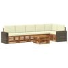 vidaXL Ecksofa Set mit Kissen 7 pcs Natur und Creme Massivholz Akazie
