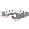 vidaXL 9-tlg. Garten-Lounge-Set mit Kissen Braun Poly Rattan