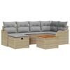 vidaXL Gartensofa-set 7 stk. Beige Poly-Rattan