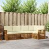 vidaXL Ecksofa Set mit Kissen 5 pcs Natur und Creme Massivholz Akazie